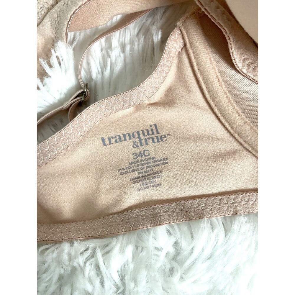 Tranquil & True Strapless Bra  Women's Beige Size 34C Adjustable Straps Push Up - Picture 8 of 8